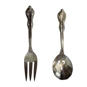 Towle Japan Supreme Cutlery King Arthur Cold Meat Fork Casserole Spoon 1980s VTG